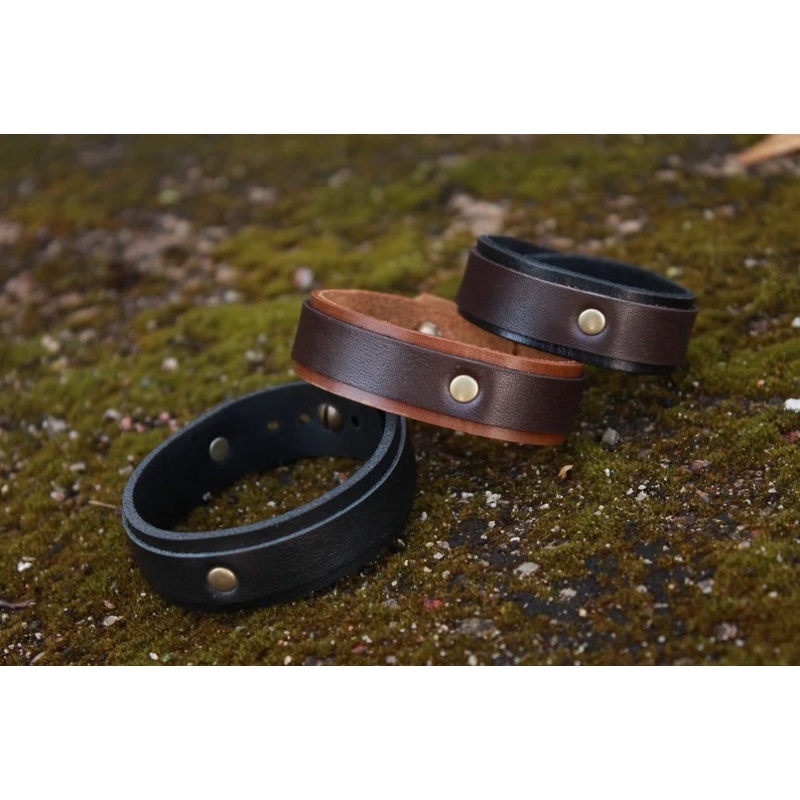 Vòng Tay Da Unisex Da Bò Thật Làm Thủ Công Handmade