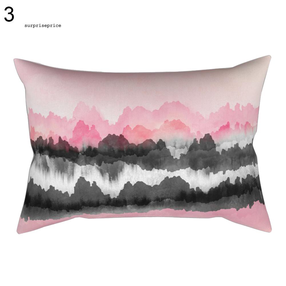 Áo gối khổ chữ nhật 30cm x 50cm in họa tiết cách điệu trang nhã