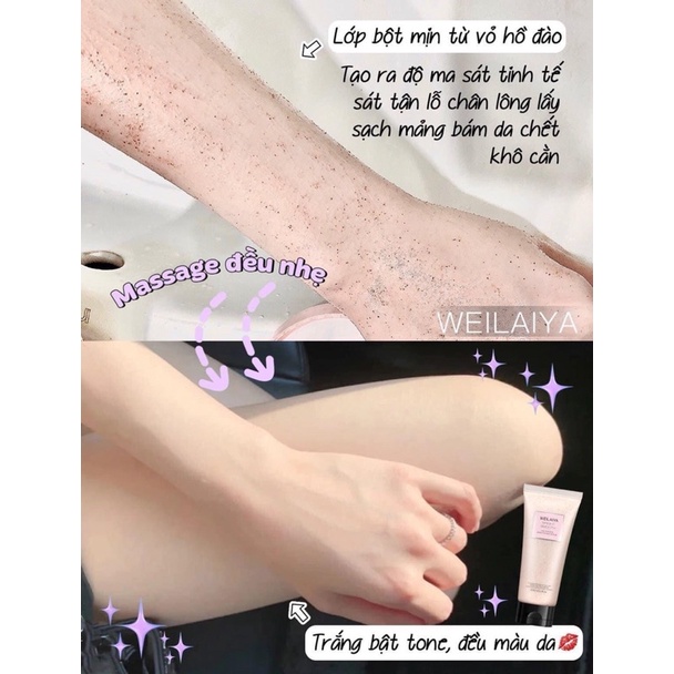 Ủ trắng da + tẩy da chết vỏ hồ đào Weilaiya 1 tuýp 2 công dụng siêu hot