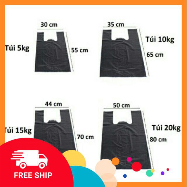 1kg túi nilon đóng hàng,  túi bóng đen đựng rác siêu mỏng siêu dai