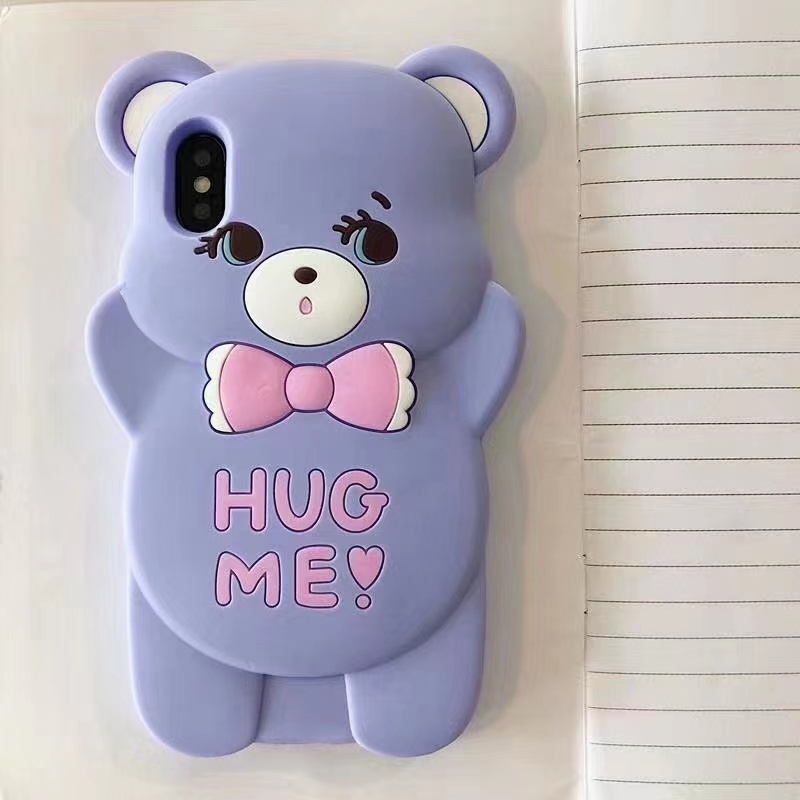 Ốp Điện Thoại Silicon Mềm Hình Gấu 3D Cho iPhone 13 12 11 Pro Max 7 8 6 6S PIus SE 2020 XS Max X XR 5 5S SE