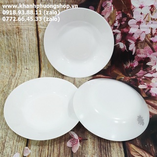 Dĩa sứ trắng sâu lòng 20cm - dĩa sứ trắng sâu lòng