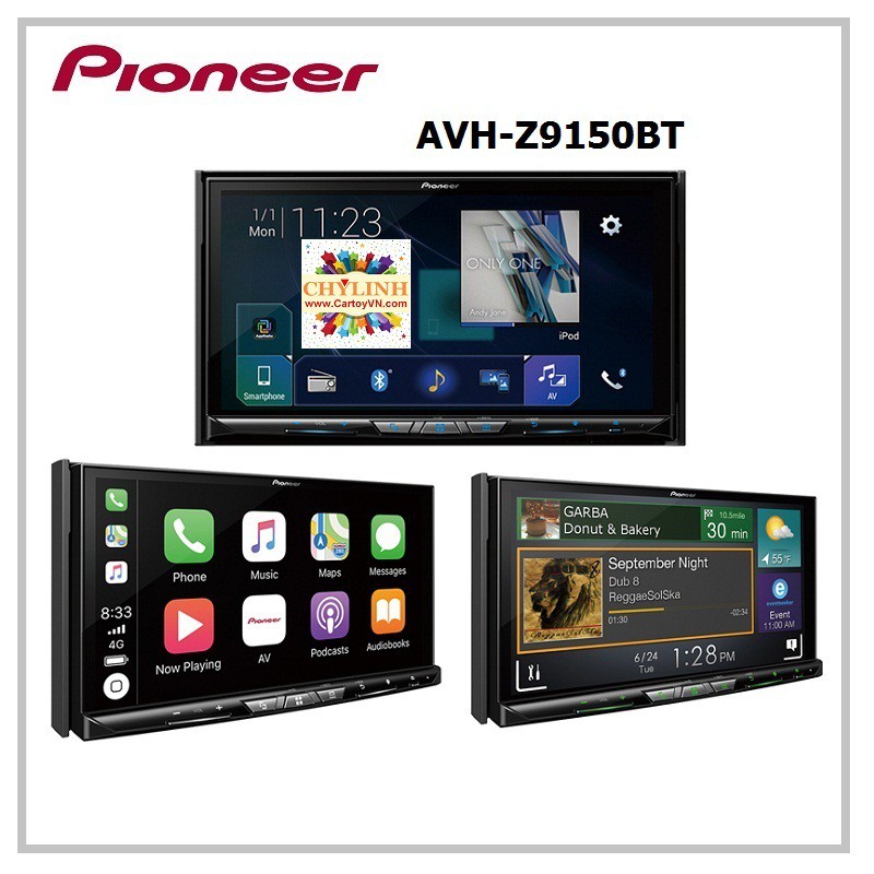 Pioneer AVH-Z9150BT Đầu đọc đa phương tiện liền màn hình 7inch, CarPlay, AndroiAuto, Wifi Mirroring