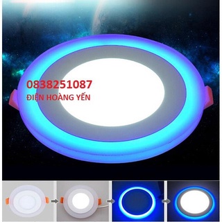 Đèn LED âm trần 3 chế độ 6w + 3w viền xanh dương