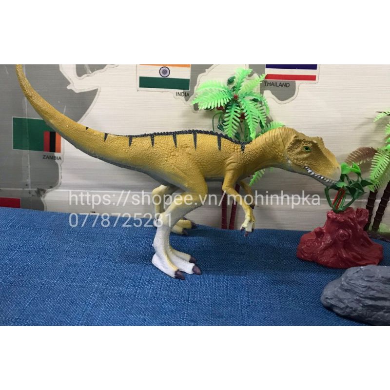 Đồ chơi set mô hình khủng long gập được hàm allosaurus, carnotaurus, dilophosaurus, kentrosaurus kèm phụ kiện, nhựa đặc