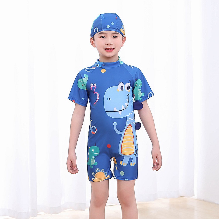 Bộ Đồ Bơi Hình Khủng Long Hoạt Hình Cho Bé Trai Từ 3-11 Tuổi