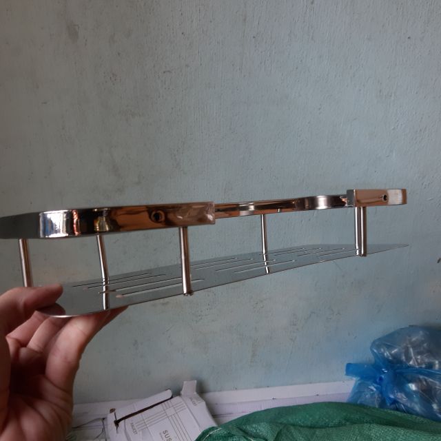 Kệ thẳng 2 tầng để đồ nhà tắm inox sus 304