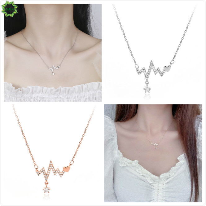 vòng cổ Mặt Trái Tim Đính Đá Phong Cách Hàn Quốc