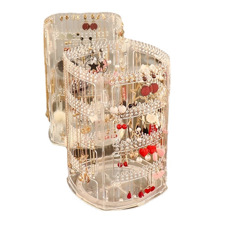 KỆ TREO TRANG SỨC PHỤ KIỆN MICA TRONG SUỐT XOAY 360 ĐỘ SANG TRỌNG VÀ TIỆN ÍCH - GIÁ TREO PHỤ KIỆN TRANG SỨC DÀNH PHỤ NỮ