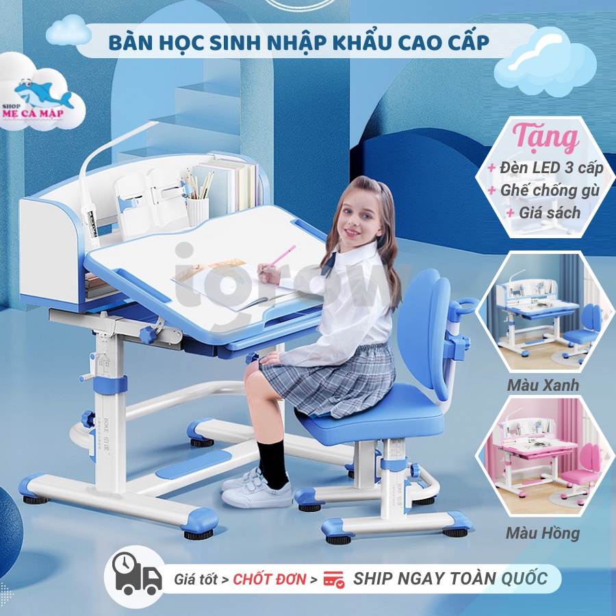 [Rẻ vô địch] Bàn học sinh có giá sách tặng CHỐNG CẰM + GIÁ KẸP, bàn học cho cho bé giá tổng kho