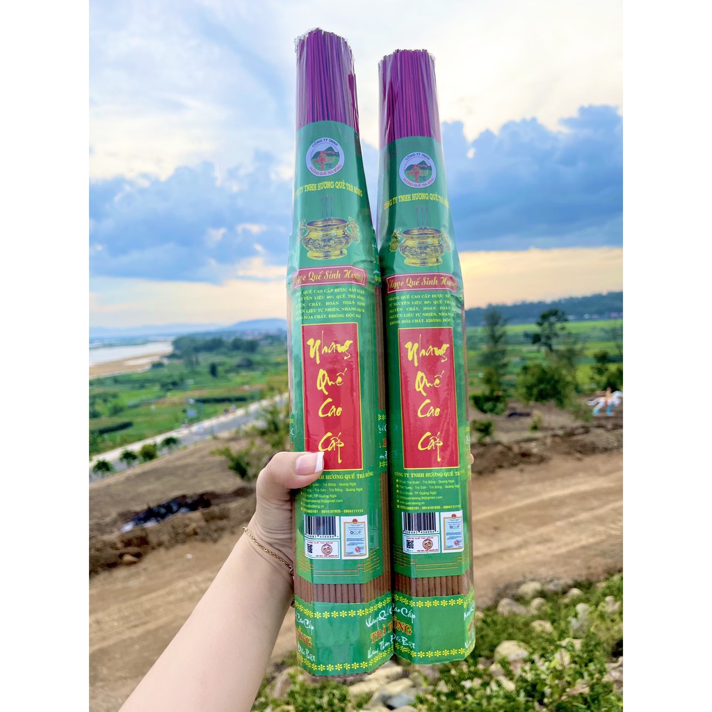 Nhang Quế Trà Bồng Cao Cấp 30cm, 220 cây, 350gram - Hương Quế Trà Bồng