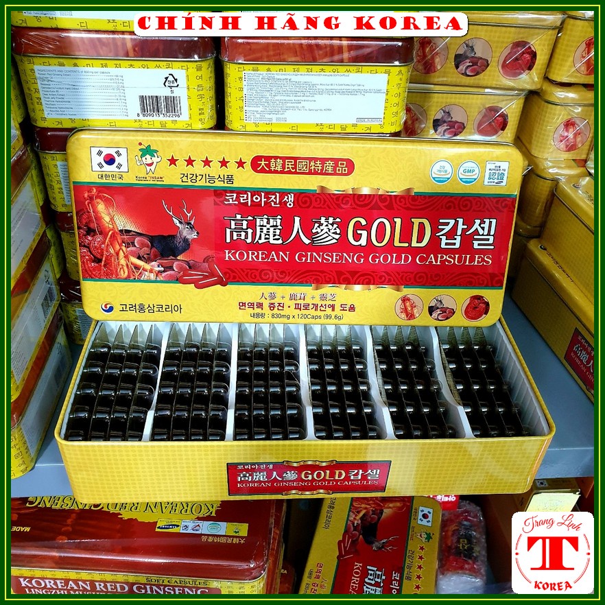 Viên đạm sâm nhung hươu linh chi hàn quốc - Đạm sâm tổng hợp hộp 120 viên, tranglinh