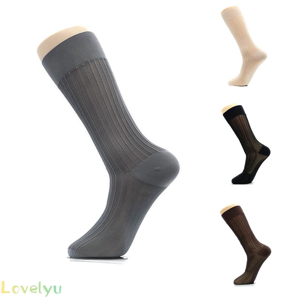 &lt;READY STOCK&gt;Men Dress Socks 1 Pairs Lot Striped Casual Fashion Sexy Knee High Stockings NEW100% brand new！