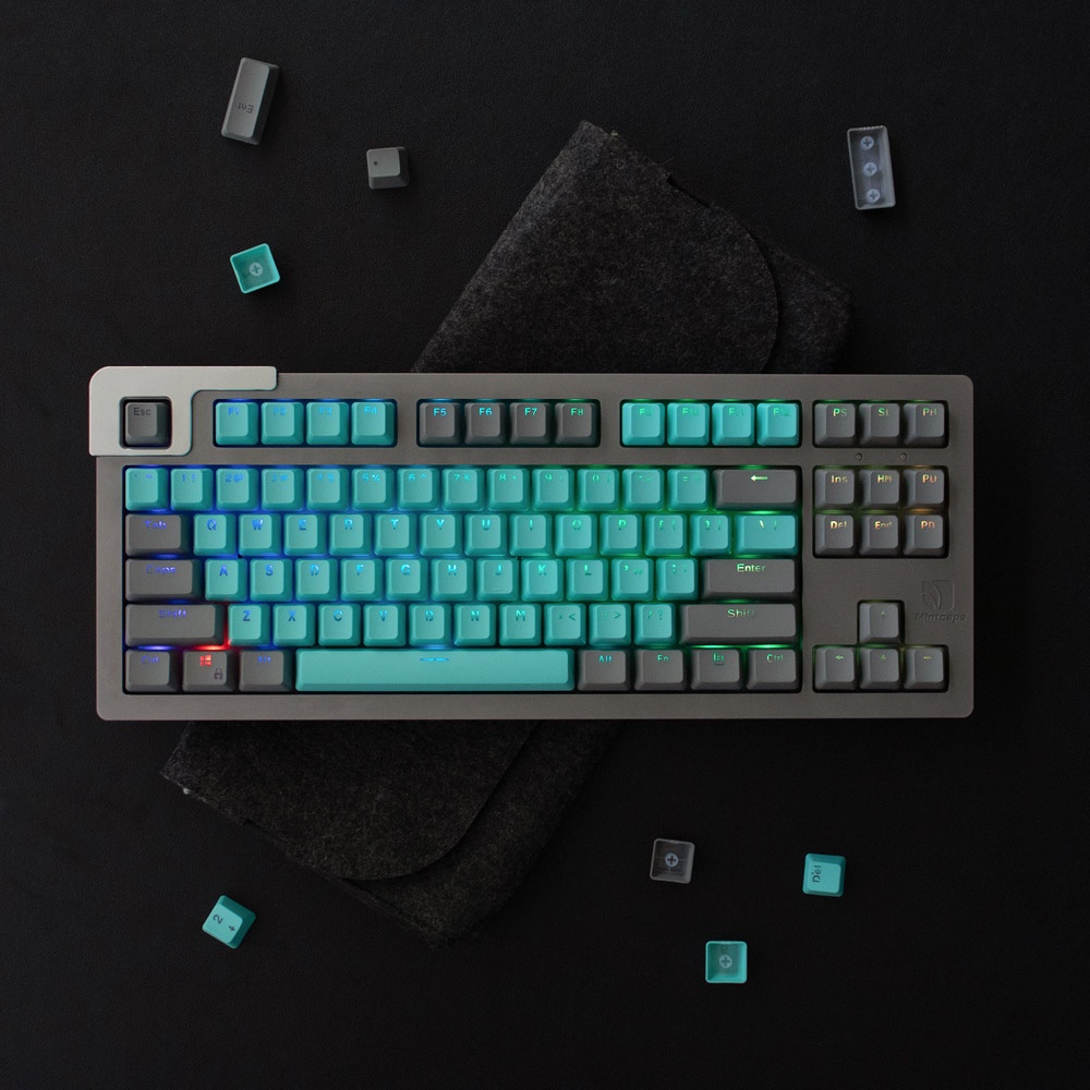 Bộ 108 Nút Bàn Phím Cơ Màu Xám & Xanh Lá Bằng PC Chất Lượng Cao Cho Cherry MX