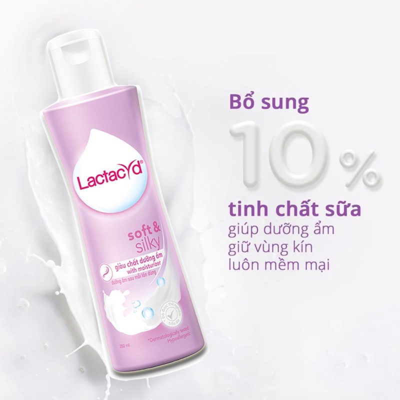 Dung Dịch Vệ Sinh Phụ Nữ Lactacyd Soft &amp; Silky Dưỡng Ẩm Mềm Mại 250ml Mã DDPN062