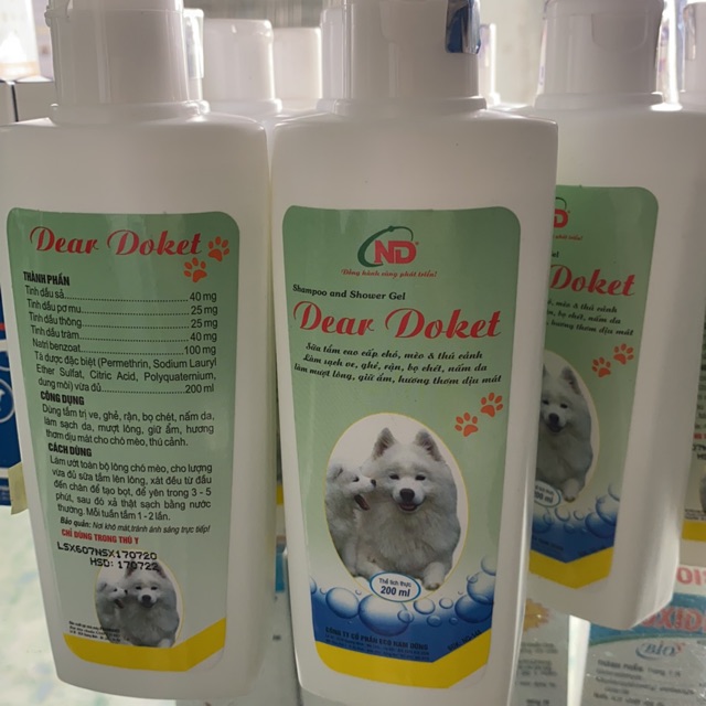 Sữa tắm cao cấp chó, mèo và thú cảnh chai 200ml