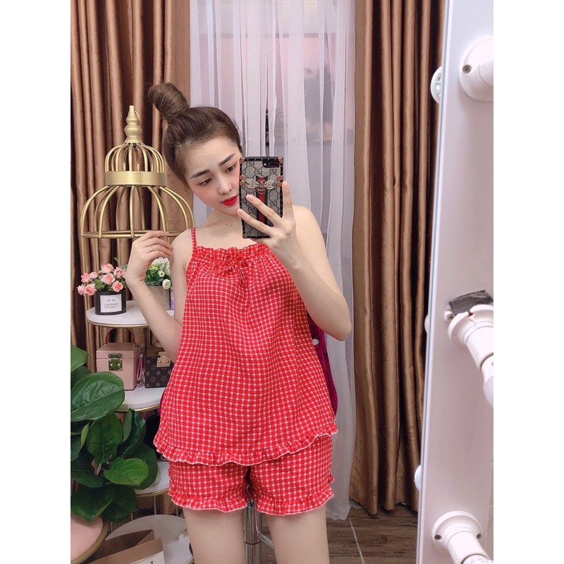 Đồ Ngủ Nữ Họa Tiết Xinh Chất Vải Lụa Cực Mát