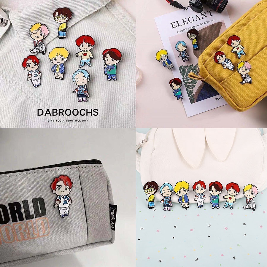 Huy Hiệu Cài Áo Họa Tiết Hoạt Hình Bts Bt21 Dễ Thương