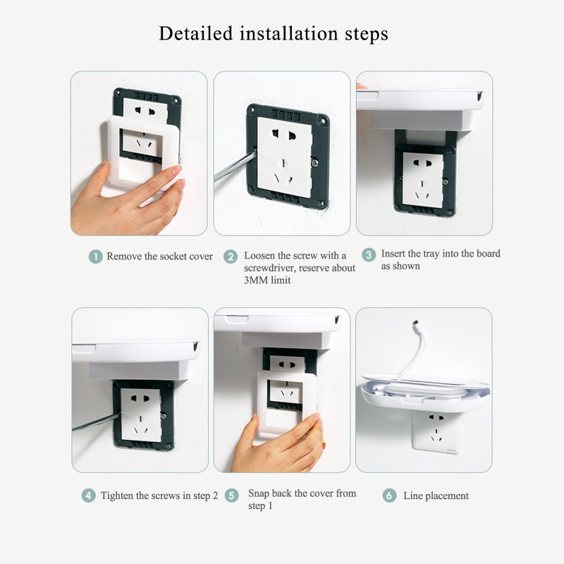 Giá Đỡ Ổ Cắm Điện Gắn Tường Tiện Dụng Cho Phòng Ngủ