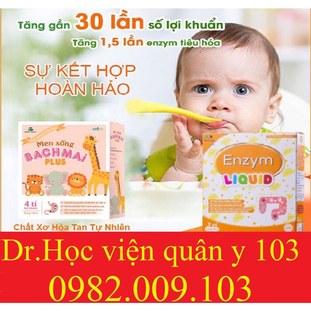 enzym bạch mai enzym liquid enzymes kết hợp MEN SỐNG BẠCH MAI PLUS cho hệ tiêu hóa khỏe (enzyme Vital Lactozim Easycol)