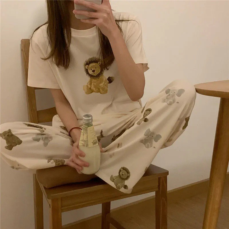 Quần Ngủ Mùa Hè Dáng Suông Thoải Mái In Hình Động Vật Dễ Thương Phong Cách Hàn Quốc | BigBuy360 - bigbuy360.vn