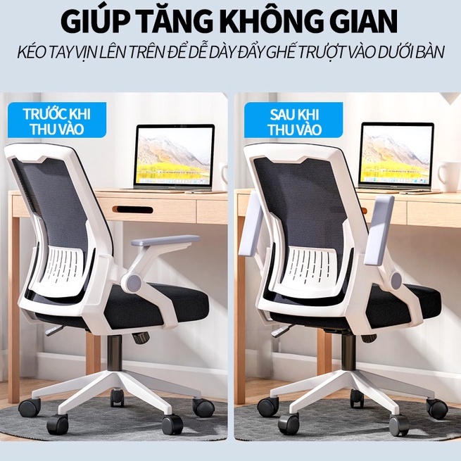 Ghế văn phòng công thái học kèm tựa lưng có thể nâng hạ