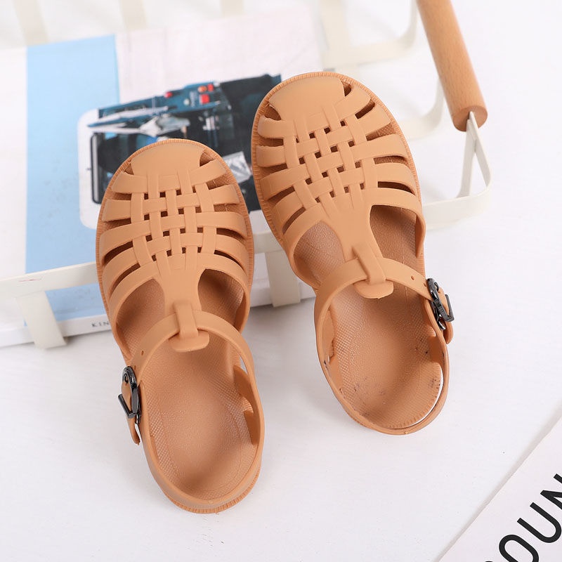 Oeteo Xăng đan Đế Bằng Thiết Kế Bện Dây Thời Trang Cho Bé