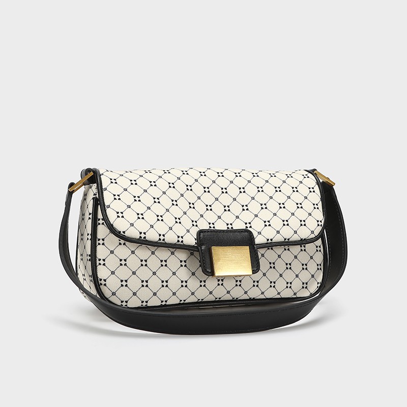 TÚI XÁCH ZARA XUẤT DƯ TUỒN NỮ MÀU KEM HOẠ TIẾT CARO