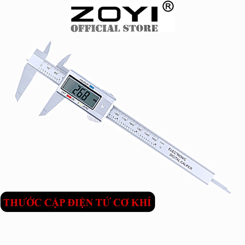 Thước Cặp Điện Tử ZOYI Cơ Khí Chính Xác 150mm Đo 2 Hệ Mét/Inch Tặng Kèm Hộp Nhựa