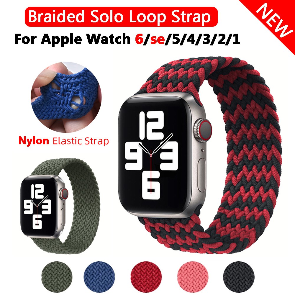 For Apple Watch Series 6/SE/5/4/3/2/1 Woven Solo Loop Strap for iwatch 38mm 40mm 42mm 44mm accessories