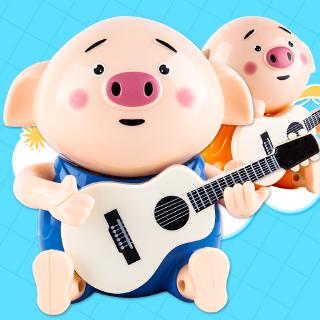 Bear pig electric guitar seaweed pig child baby 1-3 year old girl toy will sing and shake head