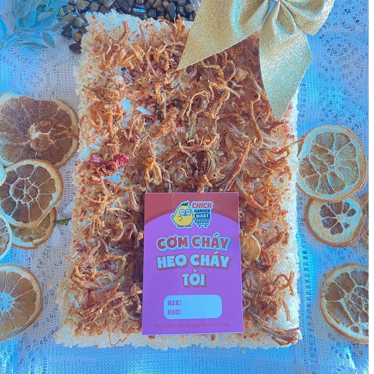 (Rẻ Vô Địch) Cơm Cháy Heo Cháy Tỏi Chick Garden - Heo Cháy Tỏi - Ngon Giòn Đặc Biệt