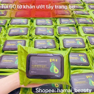 Túi 60 tờ khăn ướt tẩy trang bơ E408