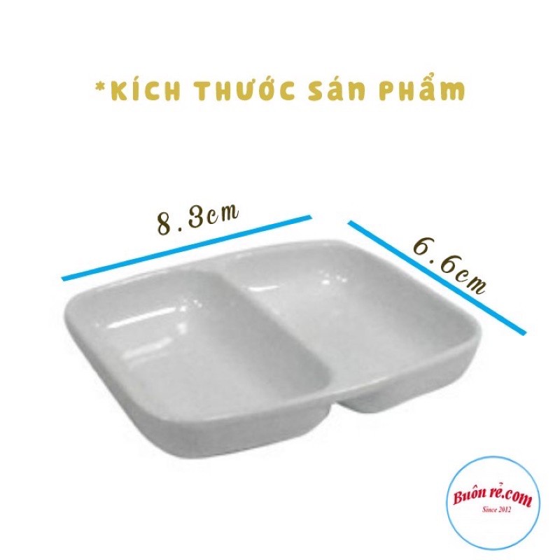Combo 5 bát đựng nước chấm 2 ngăn nhựa Việt Nhật, chén đựng sốt chấm