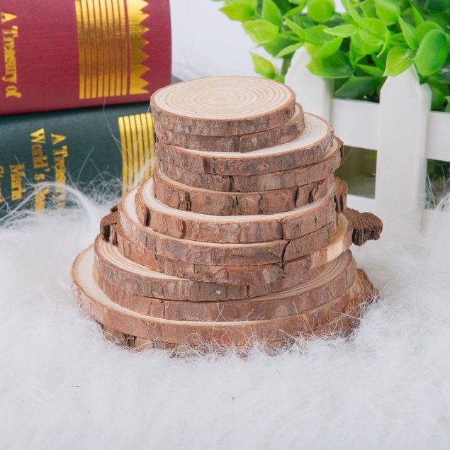 ( 1_Thô mộc tự nhiên ) Khoanh gỗ thông tròn, phụ kiện decor,đạo cụ chụp ảnh sản phẩm đẹp
