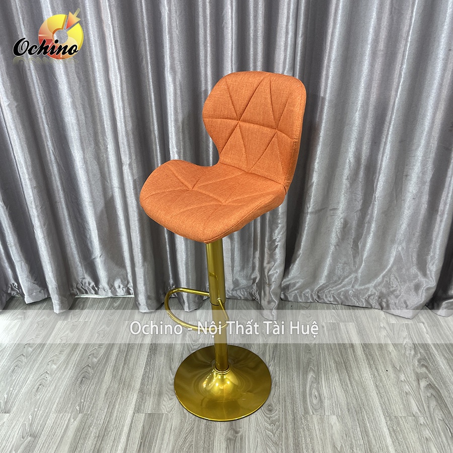 Ghế Quầy Lễ Tân, Ghế Quầy Bar Mẫu KIM CƯƠNG Chân Vàng K1 Tĩnh Điện Điều Chỉnh Độ Cao 60/80 Và Xoay 360 Độ