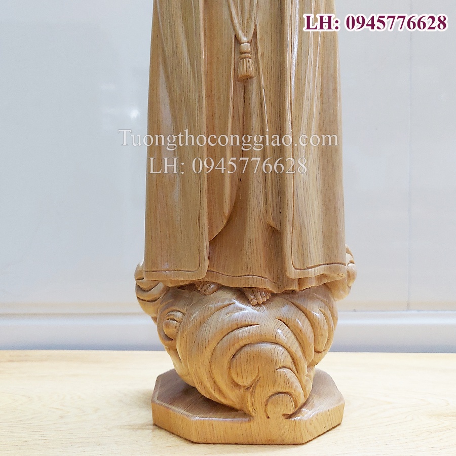 Tượng Đức Mẹ Fatima 40cm gỗ pơmu