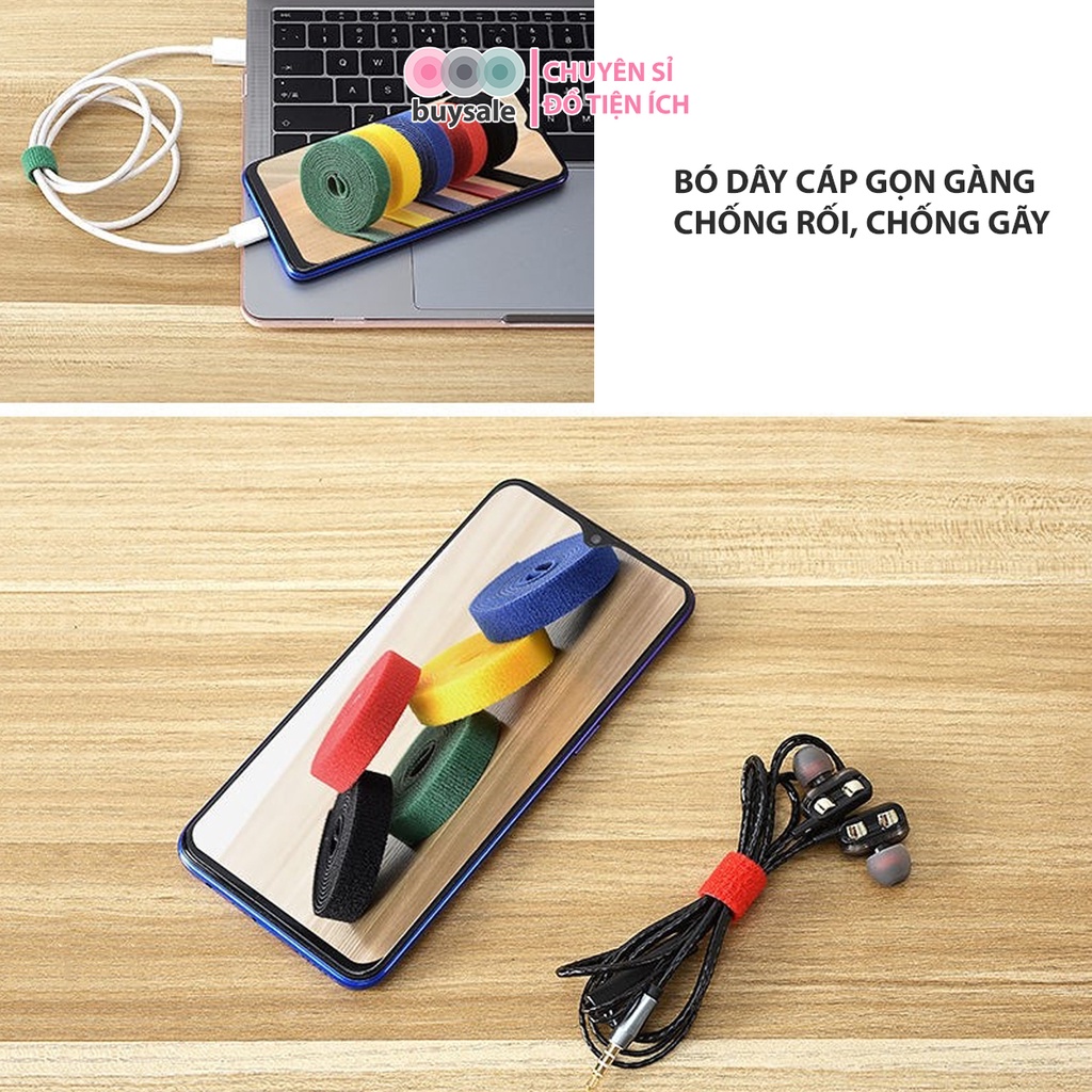 Dây dính vãi Velcro buộc gọn dây điện dây cáp_Buysales_BSPK183