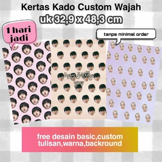 Image of KERTAS KADO CUSTOM WAJAH AYANG /Kertas Kado Viral Custom Gambar Wrapping Paper gambar wajah muka