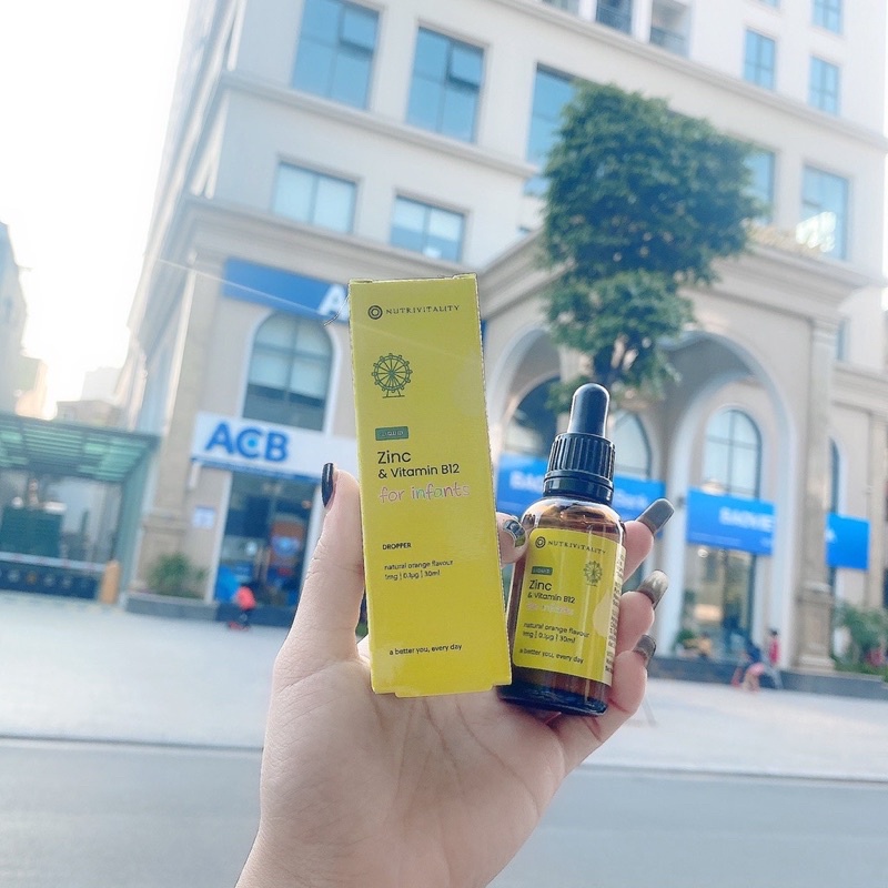 Kẽm giọt nội địa Anh + Vitamin B12 Giảm biếng ăn, quấy khóc Nutrivitality 30ml - Xuất xứ UK
