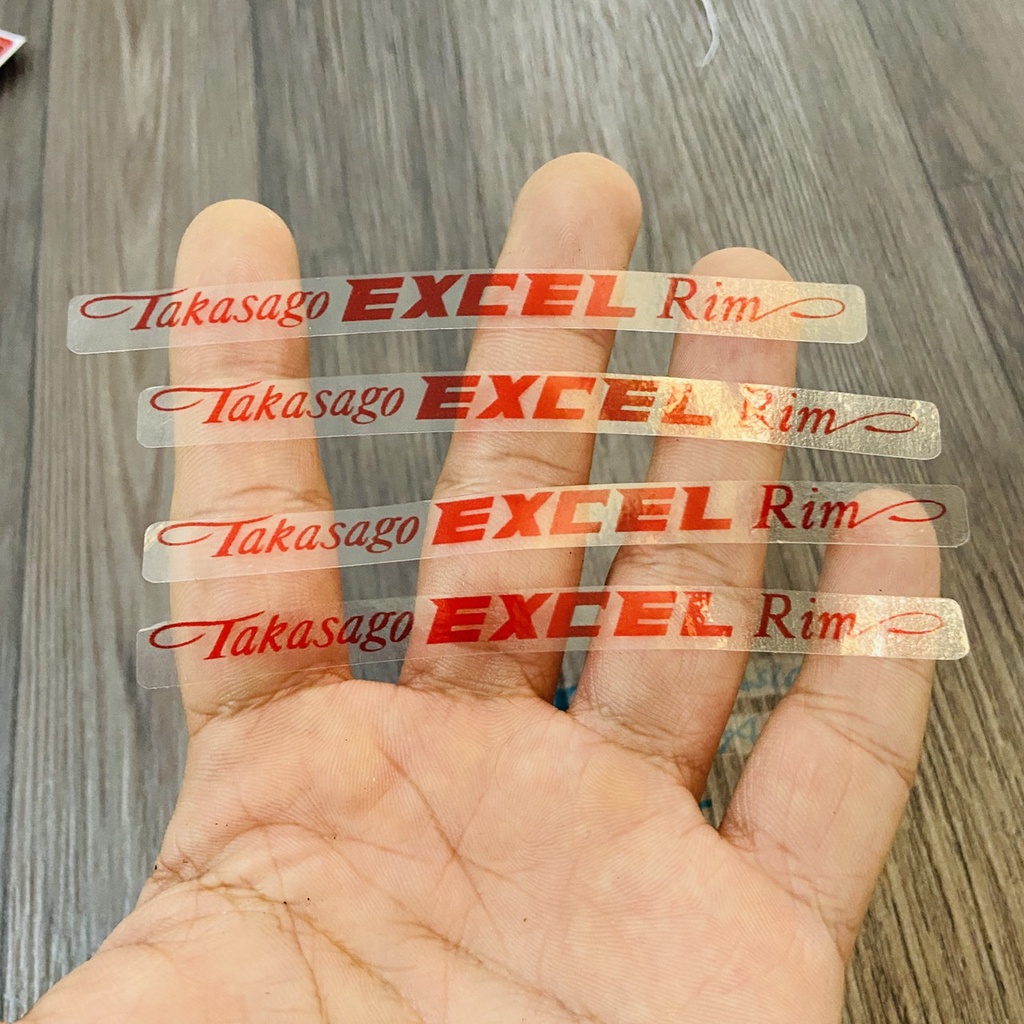 ( MÀU ĐỎ ) Tem dán vành, niềng nhôm xe máy xe tay ga mod Takagaso Exxcel RIM đỏ
