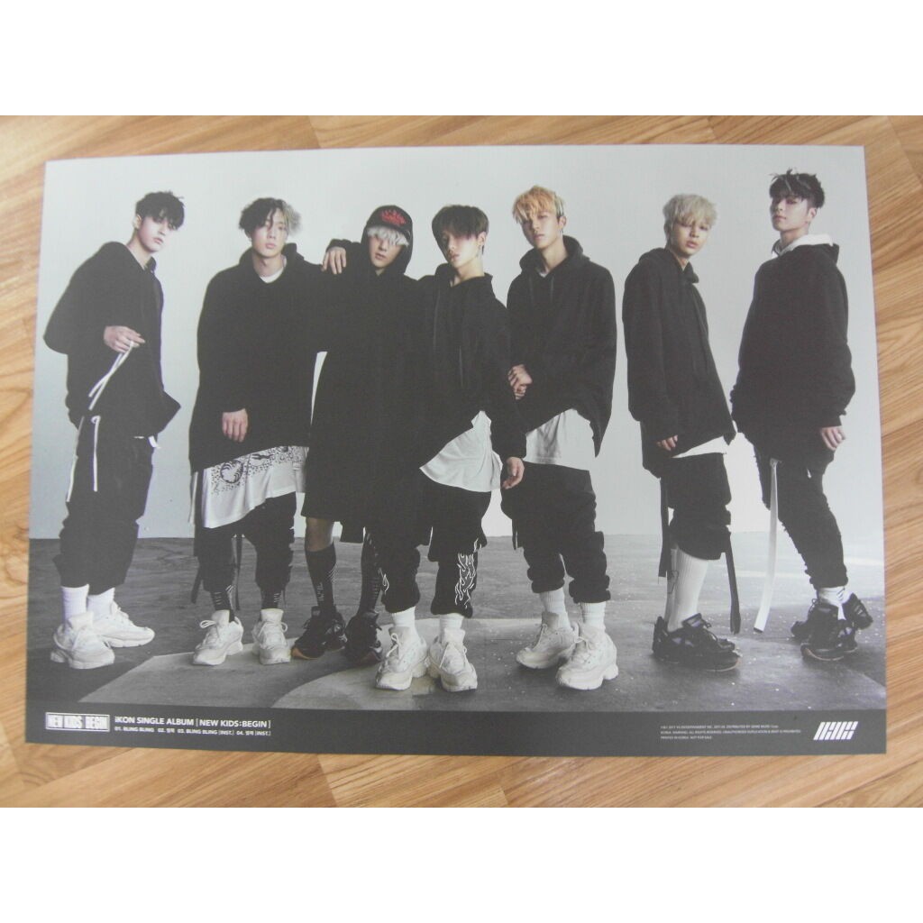 Poster iKON official, chính hãng, có sẵn, hình ca sĩ, áp phích, tranh treo tường