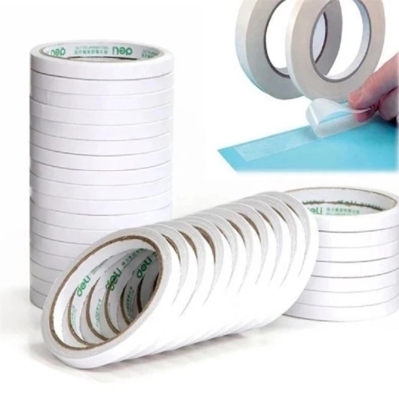 Băng keo hai mặt tự dính siêu mỏng màu trắng an toàn tiện dụng