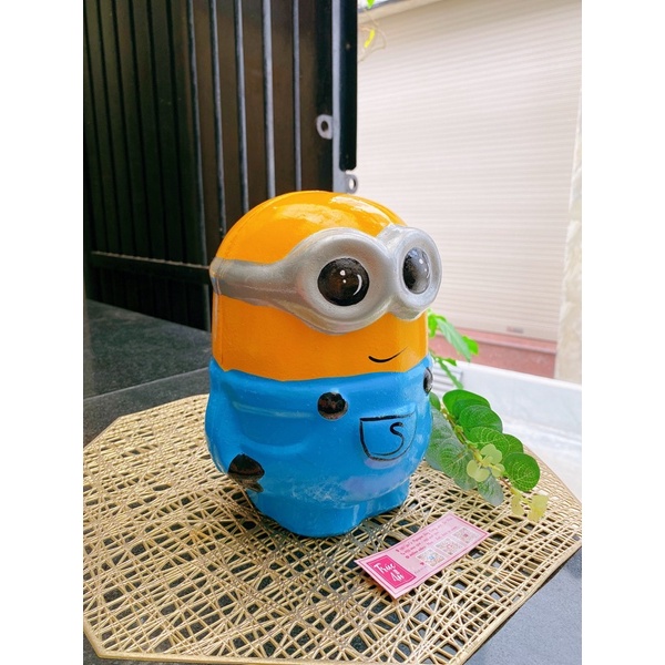 (20x13x14cm) Heo đất Minion (ống tiết kiệm), hàng sơn bóng mịn, hình vẽ tay sắc nét, ship hoả tốc HCM