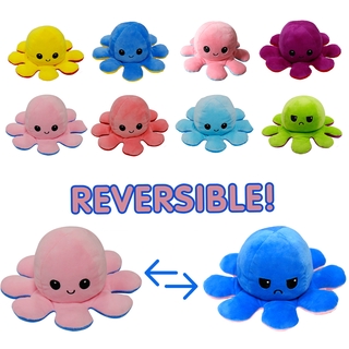 Reversible Octopus two color Bạch tuộc nhồi bông cảm xúc