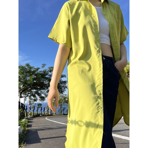 Sơ Mi VÁY dáng dày form rộng ngắn tay style Hàn chất dày ( cúc áo random)