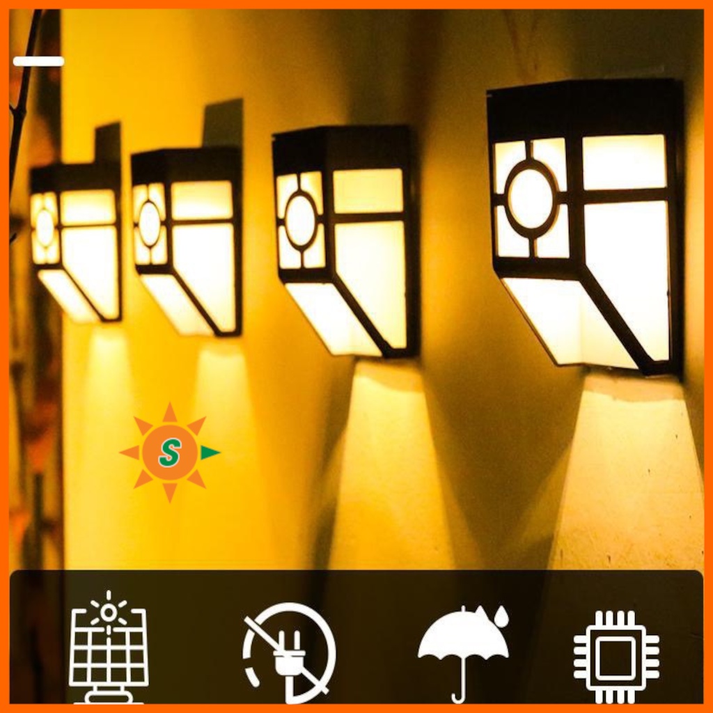 Đèn LED treo tường chạy bằng năng lượng mặt trời sử dụng ngoài trời trang trí cảnh quan hàng rào sân vườn