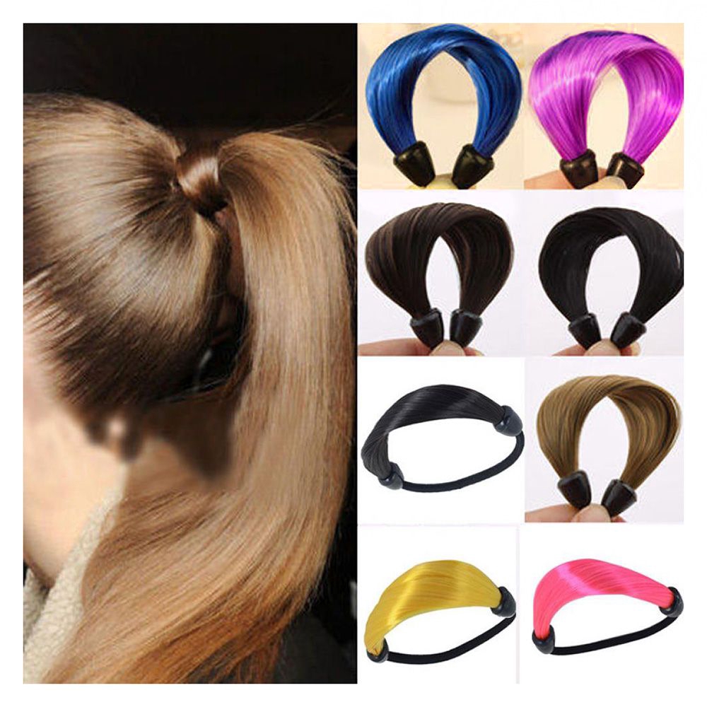 New Straight Hair Band Elastic Ponytail Holder