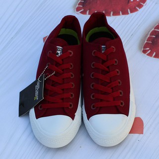 Giày Ck II AllStar Classic Màu Đỏ Mận Cổ Thấp Nữ