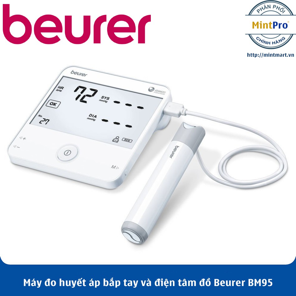 Máy đo huyết áp bắp tay và điện tâm đồ Beurer BM95 – Hàng Chính Hãng